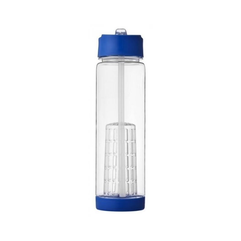 Logo trade promotional products image of: Tutti frutti bottle with infuser, blue