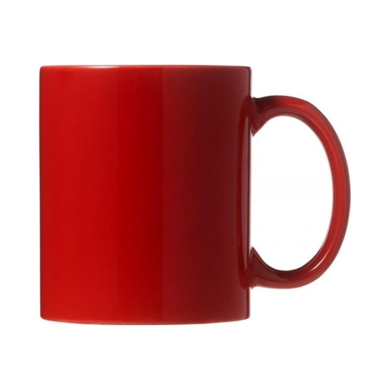 Logo trade promotional giveaways image of: Santos ceramic mug, red