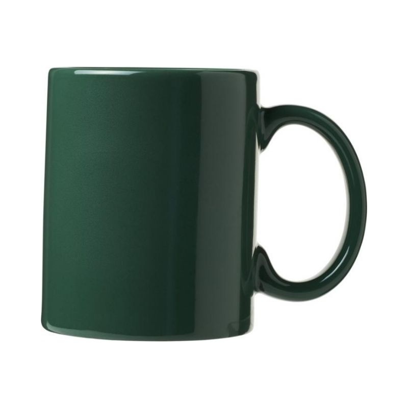 Logo trade promotional merchandise photo of: Santos 330 ml ceramic mug, green