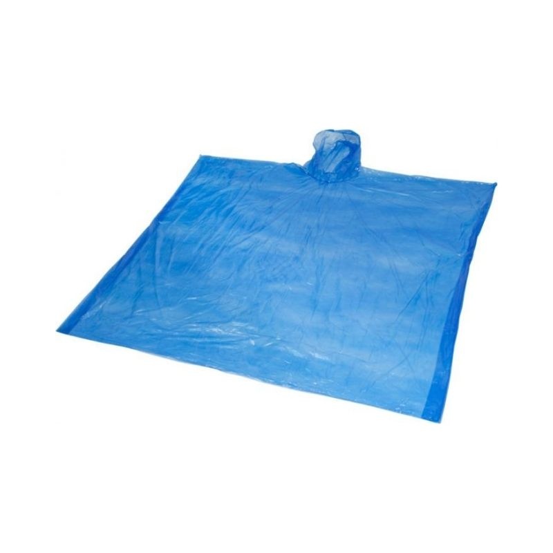 Logo trade promotional products image of: Ziva disposable rain poncho, blue