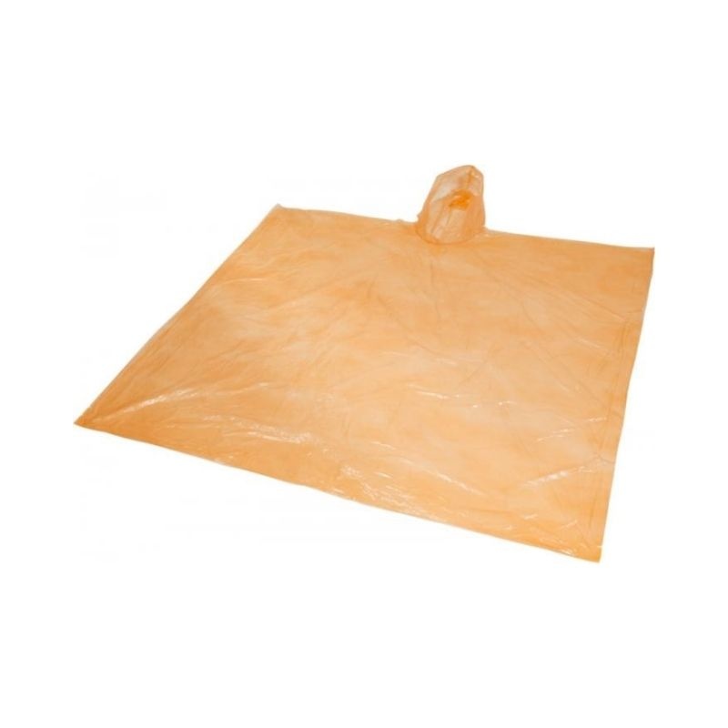 Logo trade promotional giveaways image of: Ziva disposable rain poncho, orange