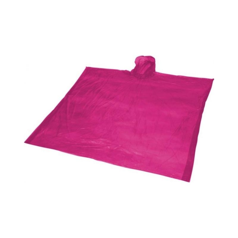 Logo trade advertising product photo of: Ziva disposable rain poncho, pink