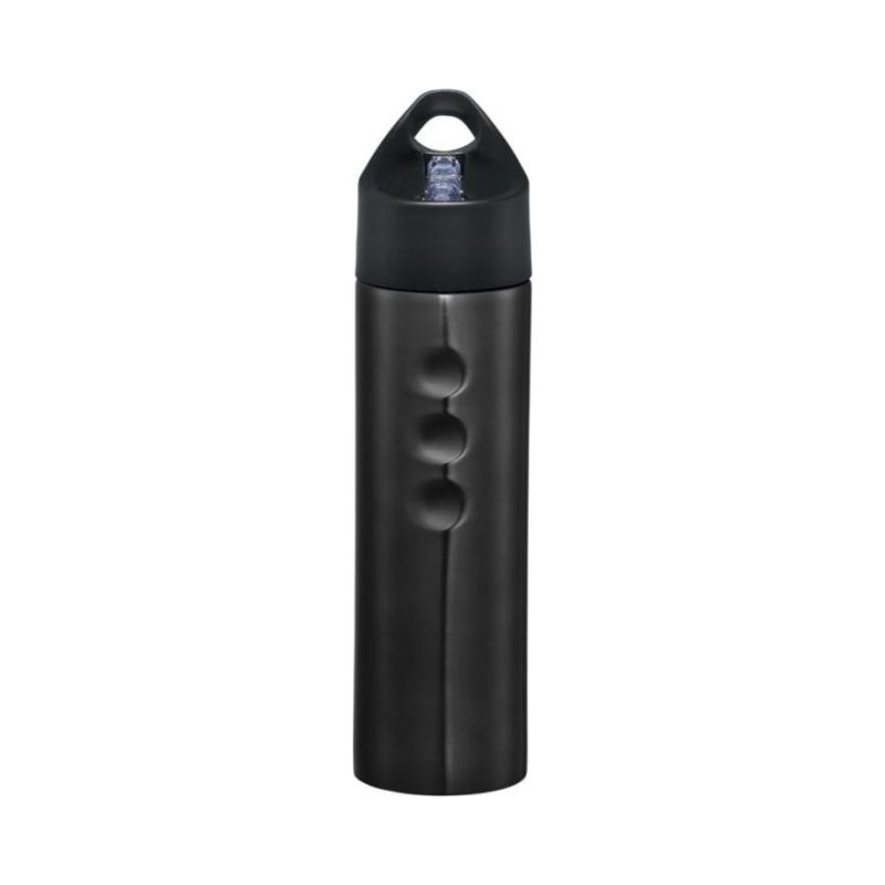 Logo trade business gifts image of: Trixie stainless sports bottle, black