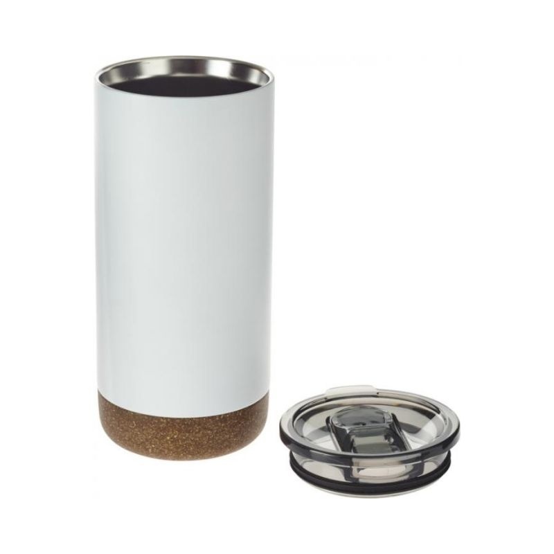 Logo trade promotional giveaway photo of: Valhalla copper vacuum tumbler, white