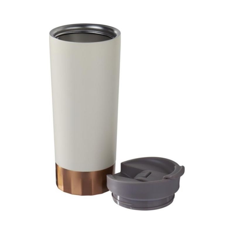 Logo trade promotional giveaway photo of: Peeta copper vacuum tumbler, white