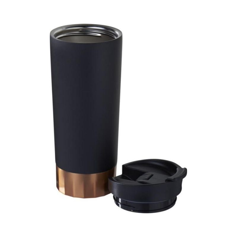 Logo trade promotional merchandise picture of: Peeta copper vacuum tumbler, black