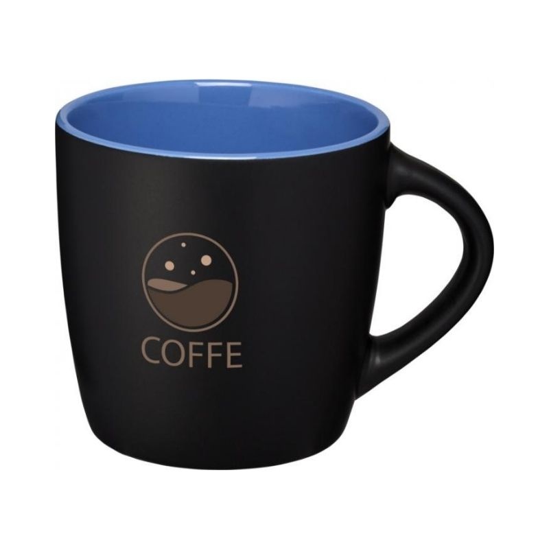 Logotrade promotional product picture of: Riviera ceramic mug, black/blue