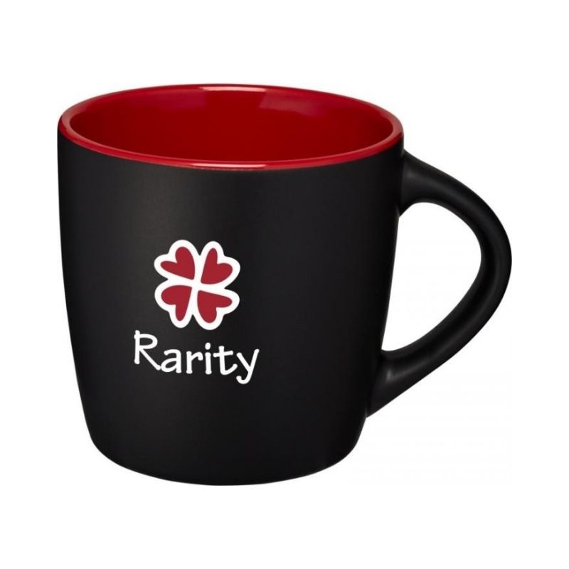 Logo trade advertising product photo of: Riviera ceramic mug, black/red