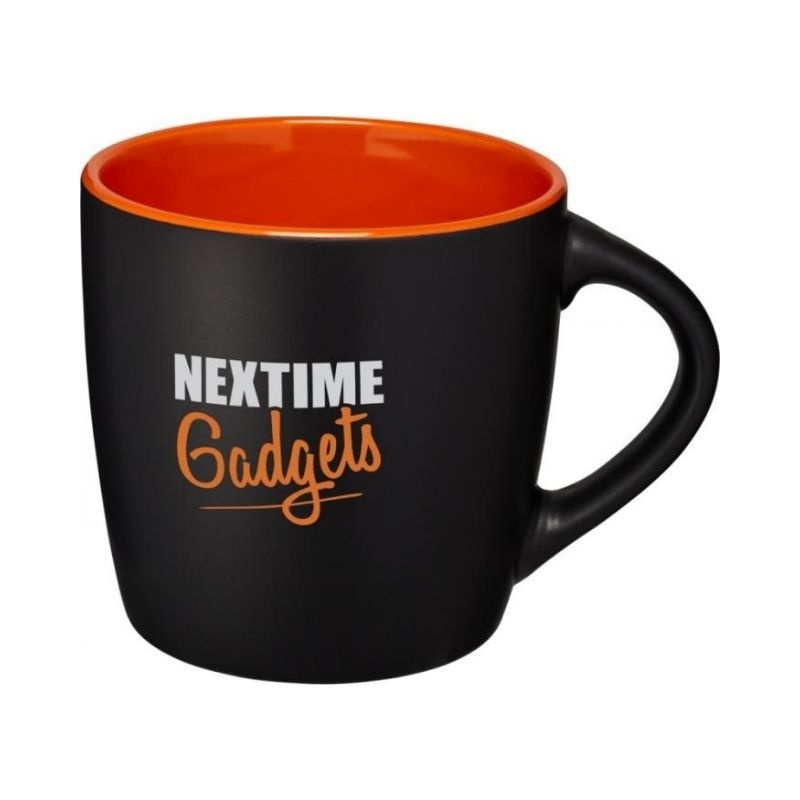 Logo trade advertising product photo of: Riviera ceramic mug, black/orange