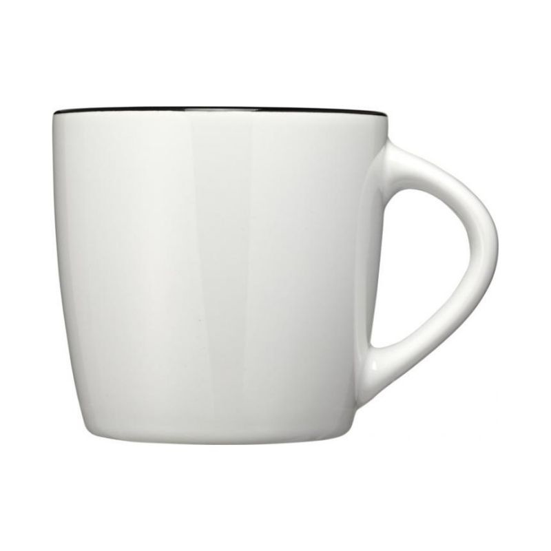 Logo trade promotional giveaways image of: Aztec ceramic mug, white/black