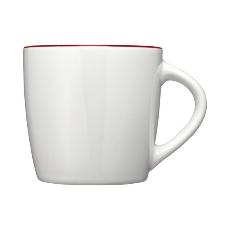 Logo trade advertising products image of: Aztec ceramic mug, white/red