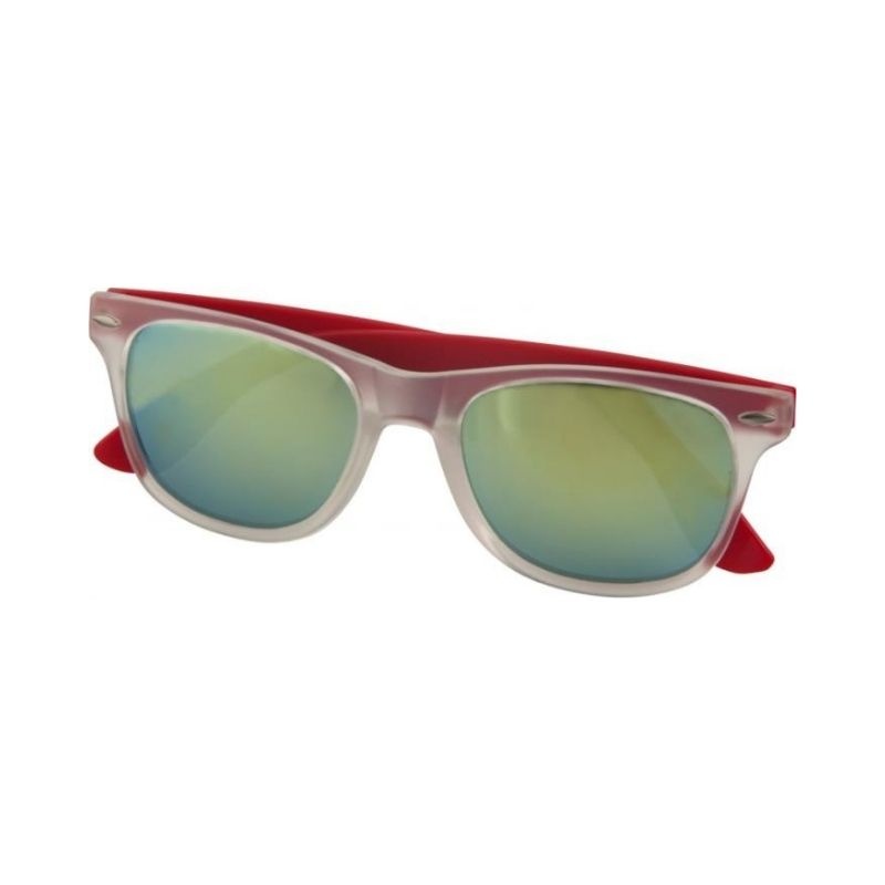 Logo trade promotional giveaways image of: Sun Ray Mirror sunglasses, red