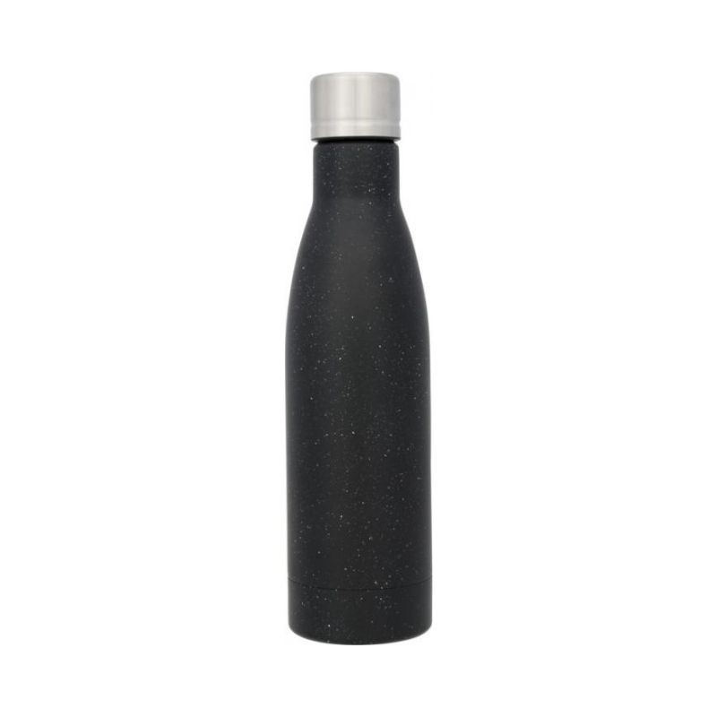 Logo trade promotional items image of: Vasa speckled copper vacuum insulated bottle, black