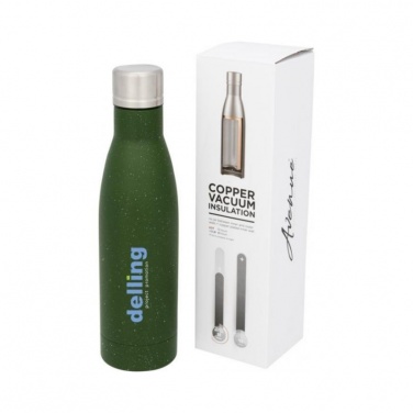 Logo trade corporate gift photo of: Vasa speckled copper vacuum insulated bottle, green