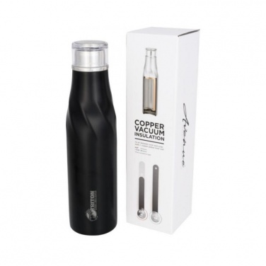 Logo trade promotional items image of: Hugo auto-seal copper vacuum insulated bottle, black