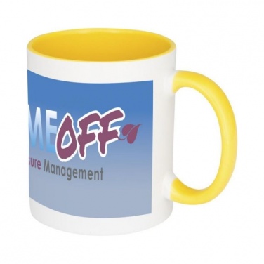 Logo trade promotional gifts image of: Sublimation colour pop mug Pix, yellow