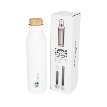 Logotrade business gift image of: Norse copper vacuum insulated bottle with cork, white