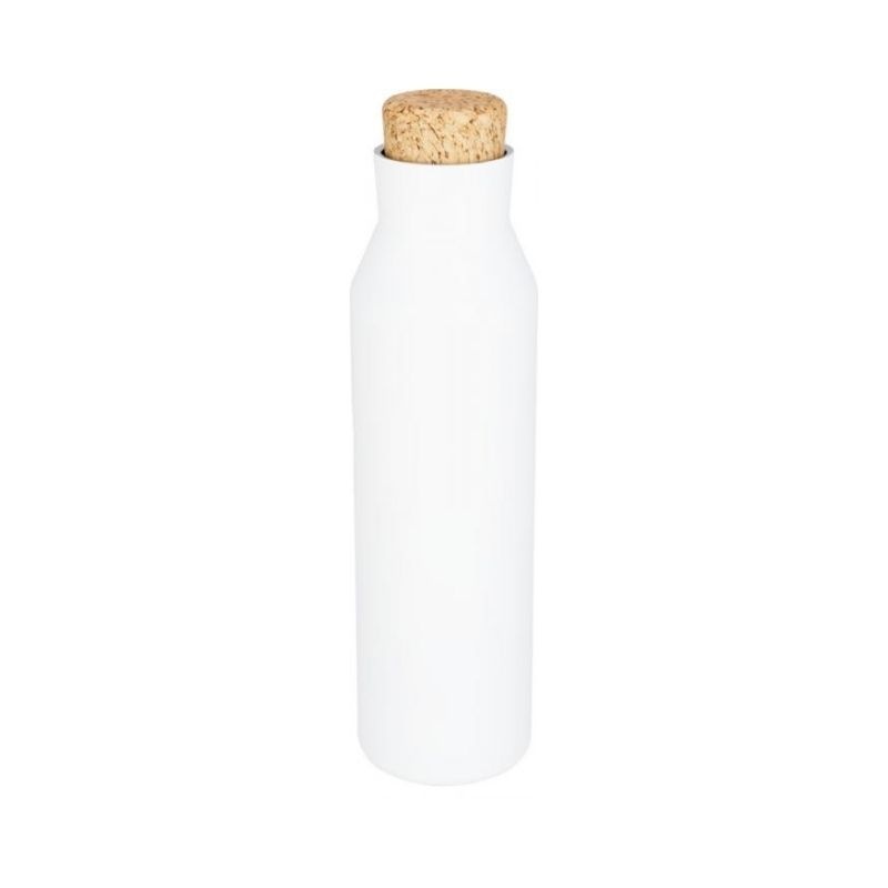 Logo trade promotional gift photo of: Norse copper vacuum insulated bottle with cork, white