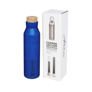 Logotrade promotional item picture of: Norse copper vacuum insulated bottle with cork, blue