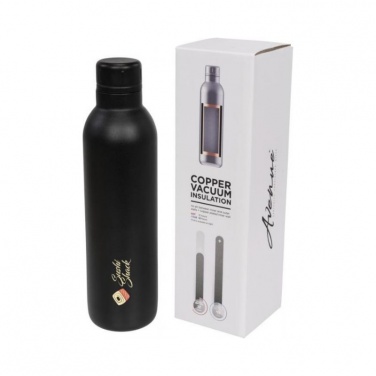 Logo trade advertising products picture of: Thor copper vacuum insulated sport bottle, black