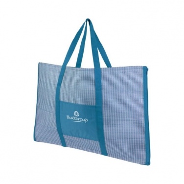 Logo trade promotional giveaways image of: Bonbini foldable beach tote and mat, process blue