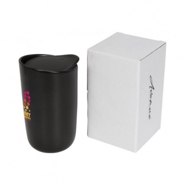 Logotrade advertising products photo of: Mysa 410 ml double wall ceramic tumbler, black