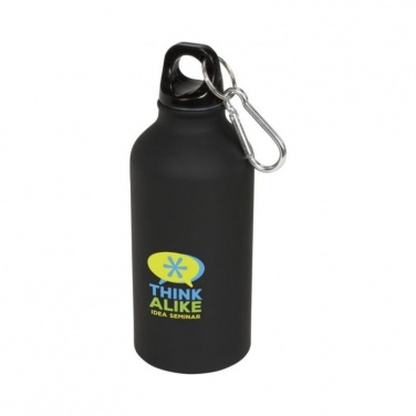 Logo trade promotional merchandise photo of: Oregon matte sport bottle with carabiner, black