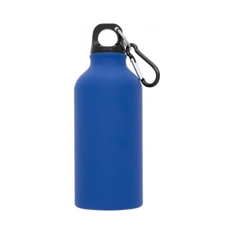 Logo trade advertising product photo of: Oregon matte 400 ml sport bottle with carabiner, blue