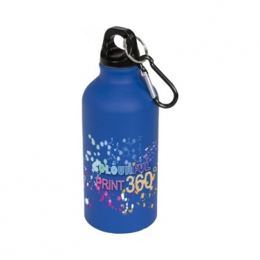 Logotrade advertising product image of: Oregon matte 400 ml sport bottle with carabiner, blue