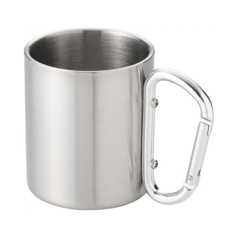 Logo trade promotional products image of: Alps isolating carabiner mug, silver