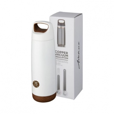 Logo trade corporate gifts picture of: Valhalla 600ml copper vacuum insulated sport bottle, white