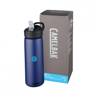 Logo trade advertising products picture of: Eddy+ 600 ml copper vacuum insulated sport bottle, navy