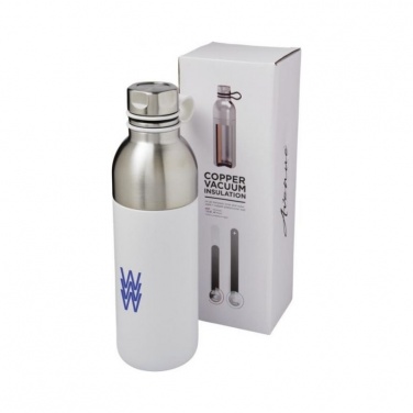 Logo trade promotional merchandise picture of: Koln 590 ml copper vacuum insulated sport bottle, white