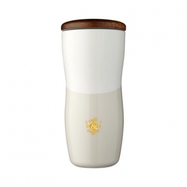 Logo trade promotional products picture of: Reno 370 ml double-walled ceramic tumbler, white