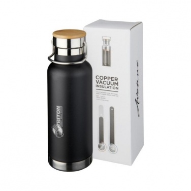 Logo trade promotional items image of: Thor 480 ml copper vacuum insulated sport bottle, black