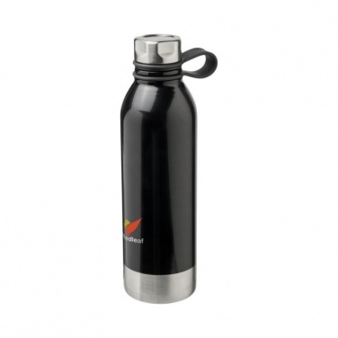 Logo trade promotional gifts image of: Perth 740 ml stainless steel sport bottle, black