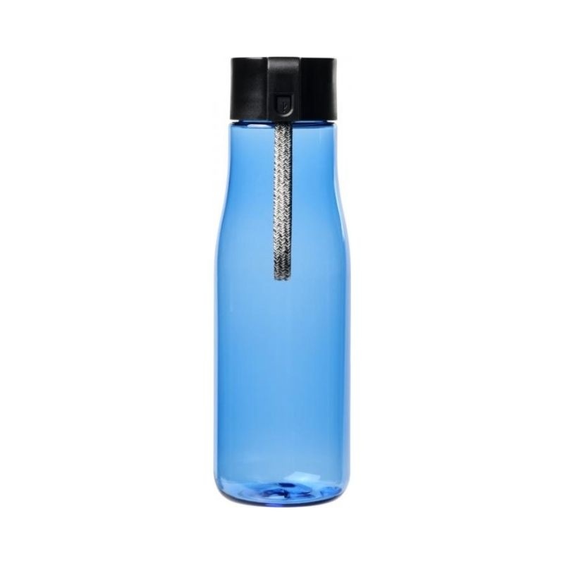 Logotrade corporate gift picture of: Ara 640 ml Tritan™ sport bottle with charging cable, blue