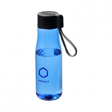 Logotrade promotional product image of: Ara 640 ml Tritan™ sport bottle with charging cable, blue