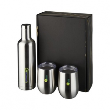 Logo trade promotional gifts picture of: Pinto and Corzo copper vacuum insulated gift set, silver