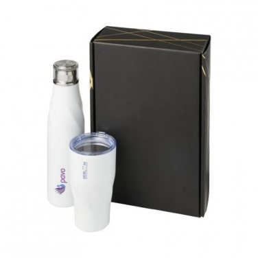 Logo trade business gift photo of: Hugo copper vacuum insulated gift set, white