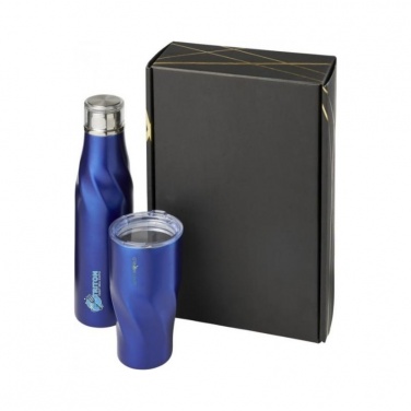 Logotrade corporate gift picture of: Hugo copper vacuum insulated gift set, blue