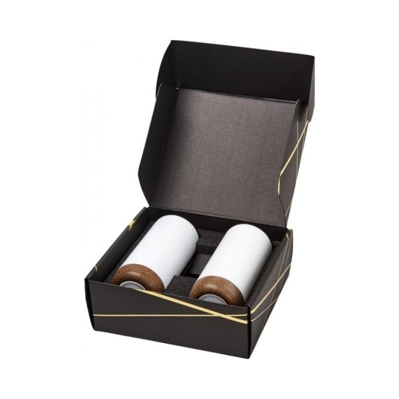 Logotrade promotional giveaway image of: Valhalla tumbler copper vacuum insulated gift set, white