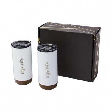 Logotrade promotional giveaway image of: Valhalla tumbler copper vacuum insulated gift set, white