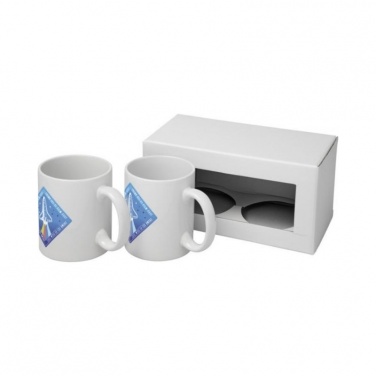 Logo trade advertising products picture of: Ceramic sublimation mug 2-pieces gift set, white