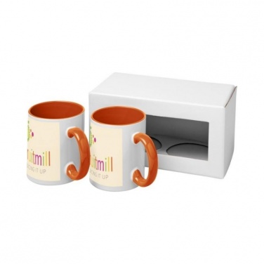 Logotrade promotional product picture of: Ceramic sublimation mug 2-pieces gift set, orange