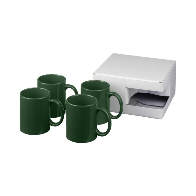 Logotrade promotional item picture of: Ceramic mug 4-pieces gift set, green