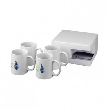 Logo trade corporate gifts image of: Ceramic sublimation mug 4-pieces gift set, white