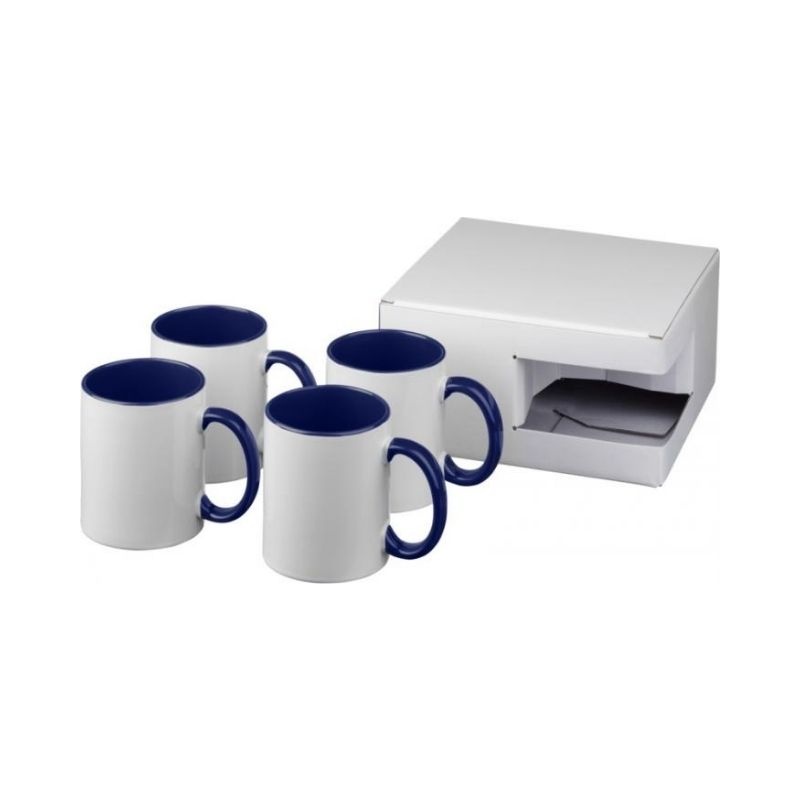 Logotrade advertising product picture of: Ceramic sublimation mug 4-pieces gift set, blue