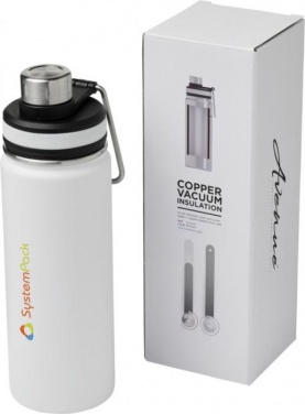 Logo trade corporate gifts image of: Gessi 590 ml copper vacuum insulated sport bottle, white