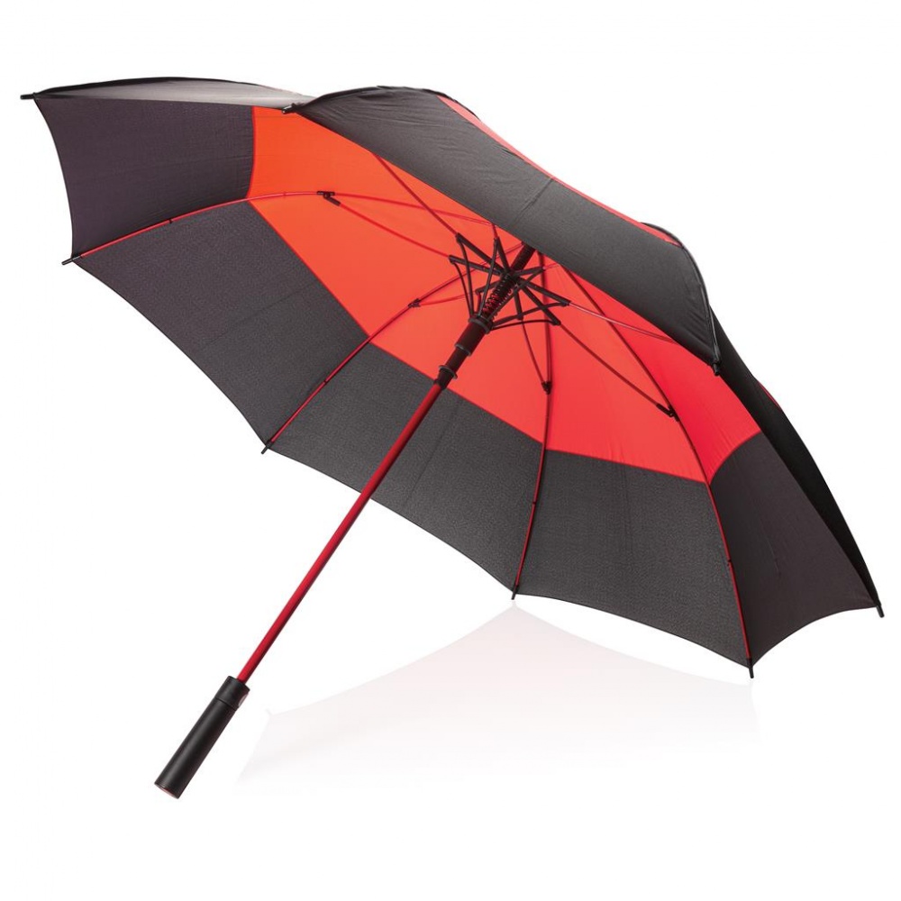 Logo trade promotional merchandise image of: 27" auto open duo color storm proof umbrella, red